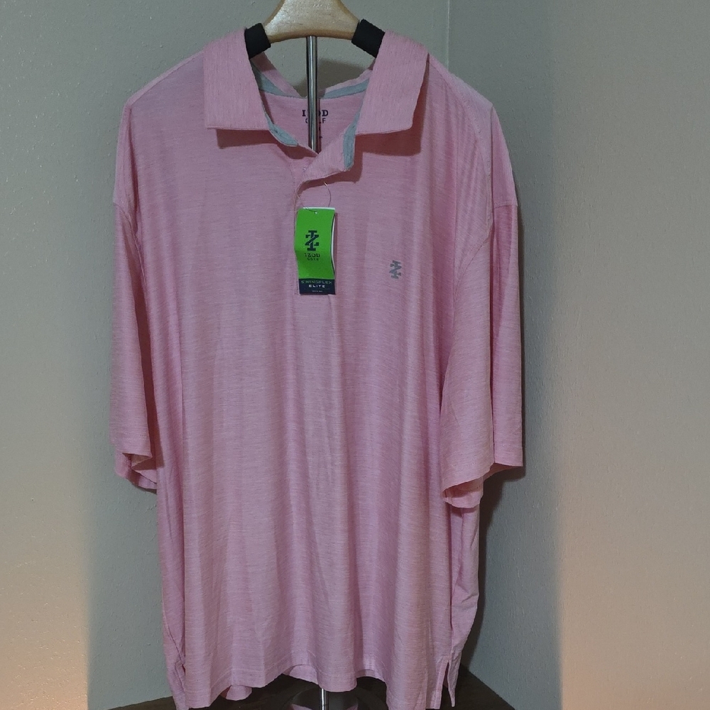 IZOD Golf Swingflex Men's Lightweight Pink Polo Size 3XB